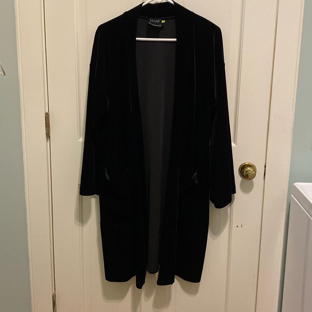 Lysse Black Velvet Long Jacket XL